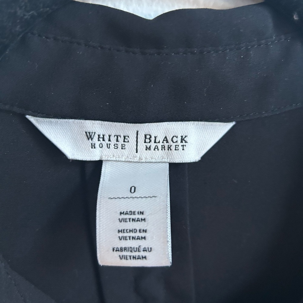 White House Black Market Sleeveless Button-Front Blouse - Black - Picture 3 of 5